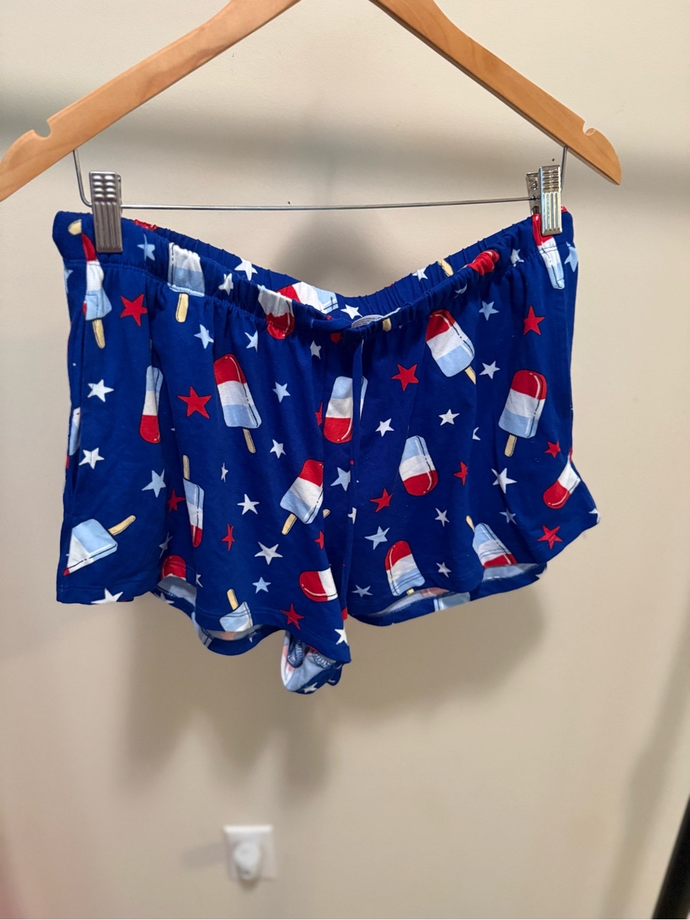 Blue Patriotic Popsicle-Print Women's Pajama Top - Picture 3 of 3